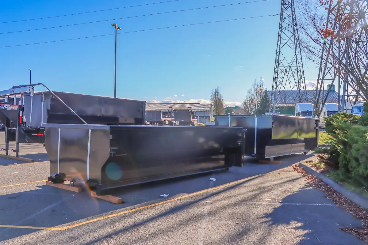 Roll-off dumpster ready for waste disposal at job site for 6 Yard Dumpster Rental in Salisbury